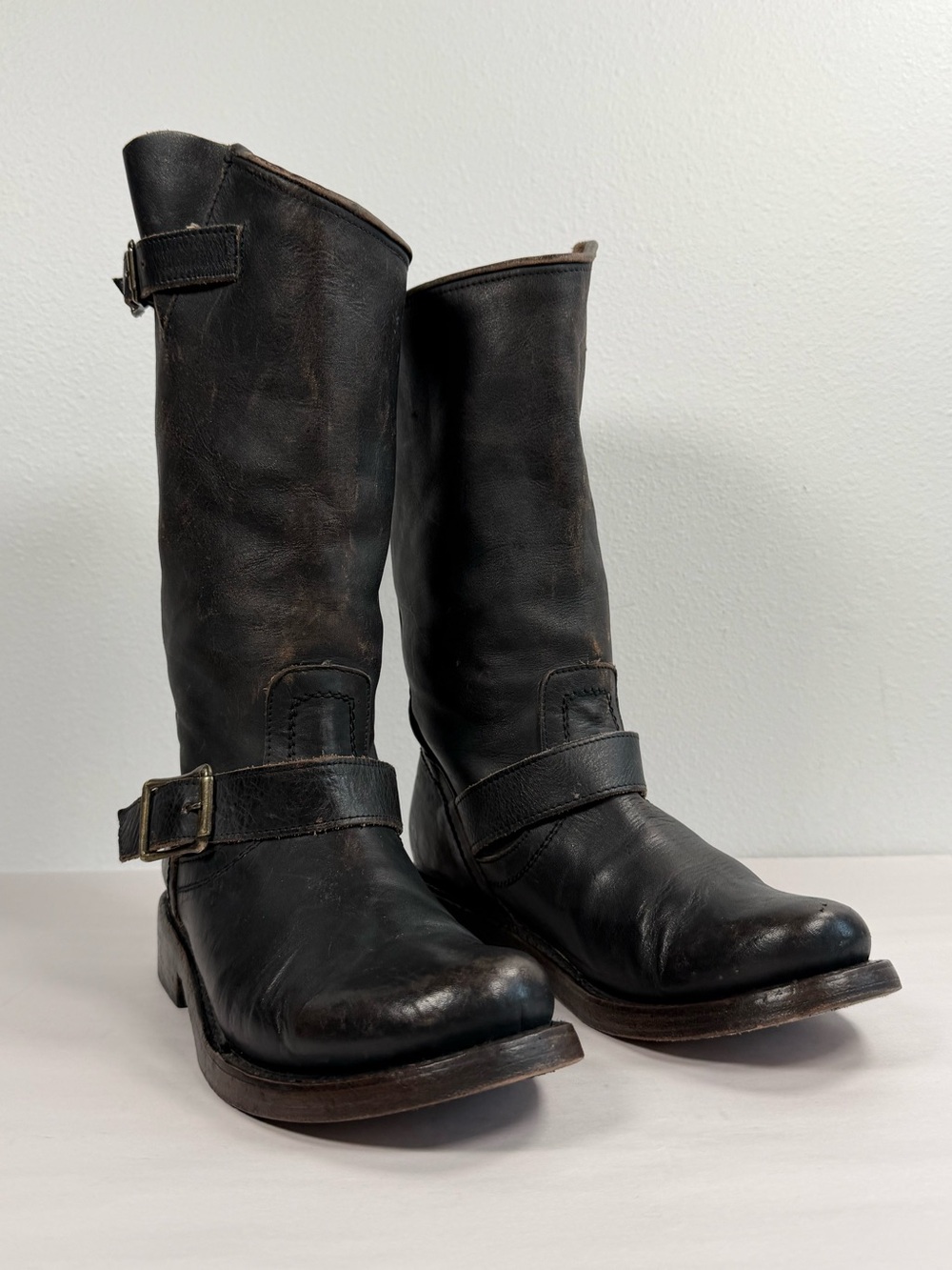 Freebird by Steven Women's Crosby Engineer Boots Size 8 Distressed Moto Boots